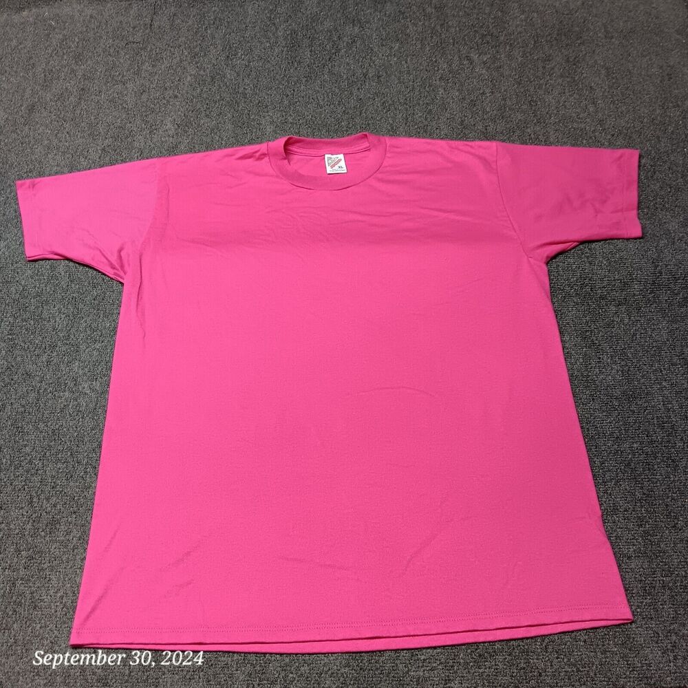 Vintage Jerzees 50/50 Heavyweight Solid Blank Plain Shirt XL Pink Single Stitch